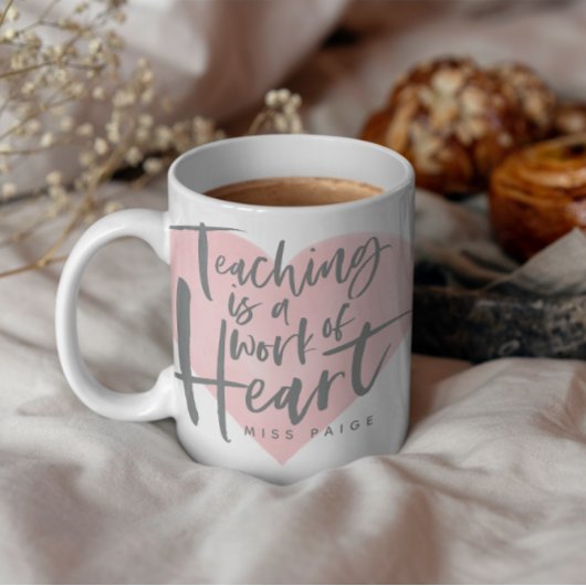Geschenk des Lehrers Aquarellherz Kaffeetasse