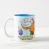 Geschenk des Lehrers. Kinderbuch ganz ehrgeizig Zweifarbige Tasse (Links)