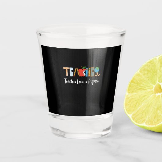 Geschenk des Lehrers Schnapsglas (Vorderseite)