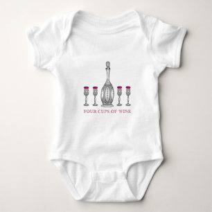 GESCHENK DES PASSAHFEST-PESACH VIER SCHALEN WEIN BABY STRAMPLER