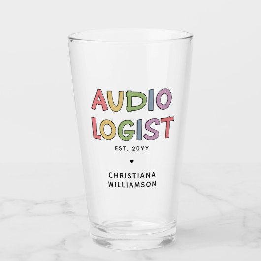 Geschenk des personalisierten Audiologen Audiology Glas (Vorderseite)