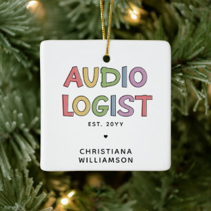 Geschenk des personalisierten Audiologen Audiology Keramikornament