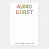 Geschenk des personalisierten Audiologen Audiology Post-it Klebezettel (Vorderseite)