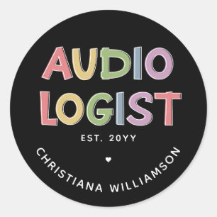 Geschenk des personalisierten Audiologen Audiology Runder Aufkleber