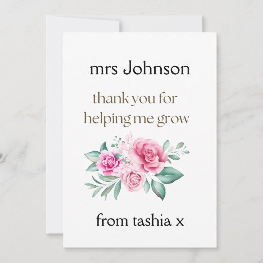 Geschenk des personalisierten Lehrers, Geschenk de Dankeskarte (Vorderseite)