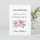 Geschenk des personalisierten Lehrers, Geschenk de Dankeskarte (Stehend Vorderseite)