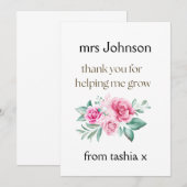 Geschenk des personalisierten Lehrers, Geschenk de Dankeskarte (Vorne/Hinten)