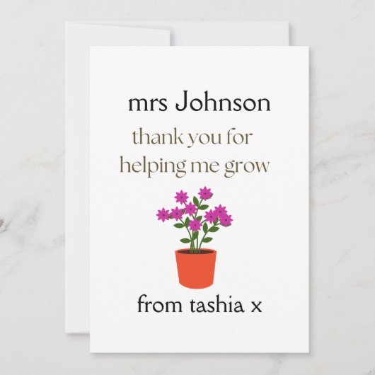 Geschenk des personalisierten Lehrers, Geschenk de Dankeskarte (Vorderseite)