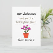 Geschenk des personalisierten Lehrers, Geschenk de Dankeskarte (Stehend Vorderseite)