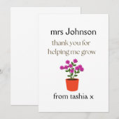 Geschenk des personalisierten Lehrers, Geschenk de Dankeskarte (Vorne/Hinten)