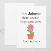 Geschenk des personalisierten Lehrers, Geschenk de Dankeskarte (Vorne/Hinten)