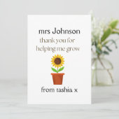 Geschenk des personalisierten Lehrers, Geschenk de Dankeskarte (Stehend Vorderseite)