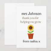 Geschenk des personalisierten Lehrers, Geschenk de Dankeskarte (Vorne/Hinten)