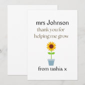 Geschenk des personalisierten Lehrers, Geschenk de Dankeskarte (Vorne/Hinten)