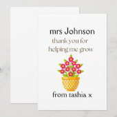 Geschenk des personalisierten Lehrers, Geschenk de Dankeskarte (Vorne/Hinten)