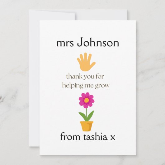 Geschenk des personalisierten Lehrers, Geschenk de Dankeskarte (Vorderseite)