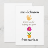 Geschenk des personalisierten Lehrers, Geschenk de Dankeskarte (Vorne/Hinten)