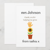 Geschenk des personalisierten Lehrers, Geschenk de Dankeskarte (Vorne/Hinten)