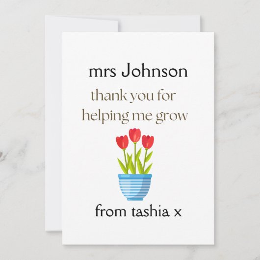 Geschenk des personalisierten Lehrers, Geschenk de Dankeskarte (Vorderseite)