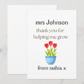 Geschenk des personalisierten Lehrers, Geschenk de Dankeskarte (Vorne/Hinten)