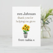 Geschenk des personalisierten Lehrers, Geschenk de Dankeskarte (Stehend Vorderseite)