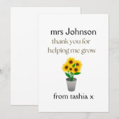 Geschenk des personalisierten Lehrers, Geschenk de Dankeskarte (Vorne/Hinten)