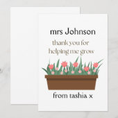 Geschenk des personalisierten Lehrers, Geschenk de Dankeskarte (Vorne/Hinten)