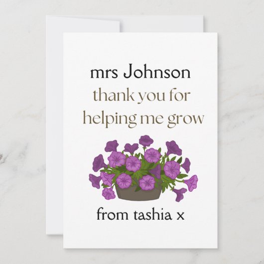 Geschenk des personalisierten Lehrers, Geschenk de Dankeskarte (Vorderseite)