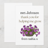 Geschenk des personalisierten Lehrers, Geschenk de Dankeskarte (Vorne/Hinten)