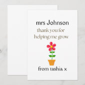 Geschenk des personalisierten Lehrers, Geschenk de Dankeskarte (Vorne/Hinten)