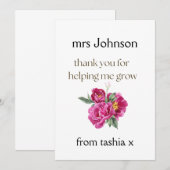 Geschenk des personalisierten Lehrers, Geschenk de Dankeskarte (Vorne/Hinten)