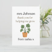 Geschenk des personalisierten Lehrers, Geschenk de Dankeskarte (Stehend Vorderseite)