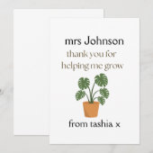 Geschenk des personalisierten Lehrers, Geschenk de Dankeskarte (Vorne/Hinten)