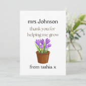 Geschenk des personalisierten Lehrers, Geschenk de Dankeskarte (Stehend Vorderseite)