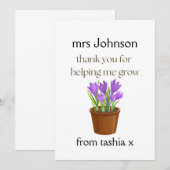 Geschenk des personalisierten Lehrers, Geschenk de Dankeskarte (Vorne/Hinten)