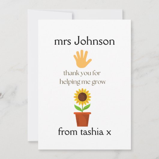 Geschenk des personalisierten Lehrers, Geschenk de Dankeskarte (Vorderseite)