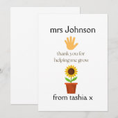 Geschenk des personalisierten Lehrers, Geschenk de Dankeskarte (Vorne/Hinten)