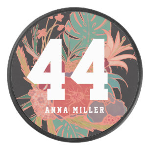 Geschenk des personalisierten Mädchenhockeyspieler Eishockey Puck