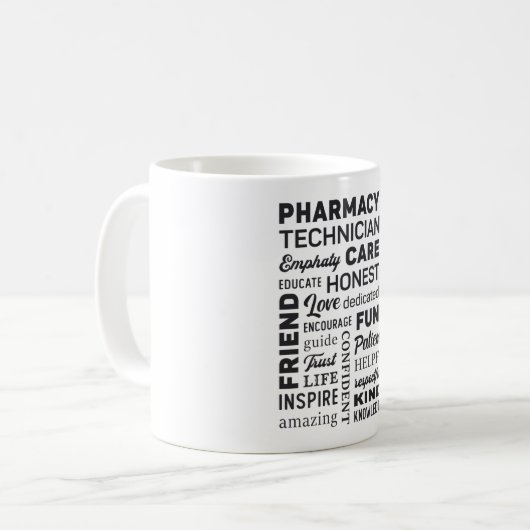 Geschenk des Pharmacy Technician Tech Medicine Kaffeetasse (Vorderseite Links)