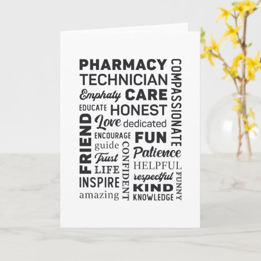Geschenk des Pharmacy Technician Tech Medicine Karte (Gelbe Blume)