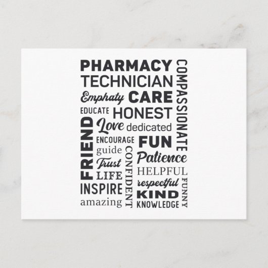 Geschenk des Pharmacy Technician Tech Medicine Postkarte (Vorderseite)