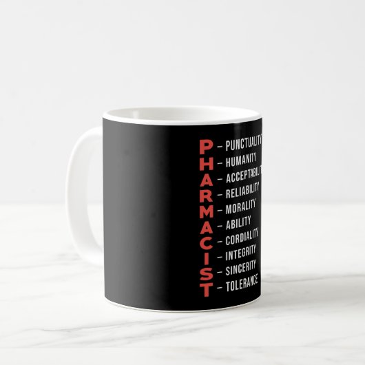 Geschenk des Pharmazeutischen Technischen Arztes Kaffeetasse (Vorderseite Links)