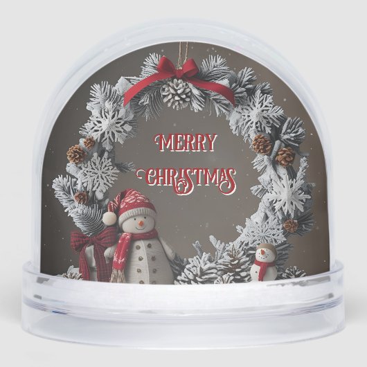 Geschenk des Snowman Wreath-Kunden Schneekugeln (Vorderseite)
