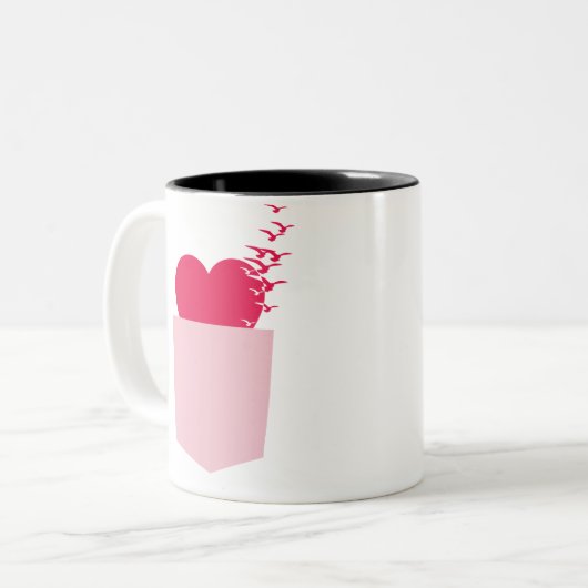 Geschenk des süßen Valentins Zweifarbige Tasse (Vorderseite Links)