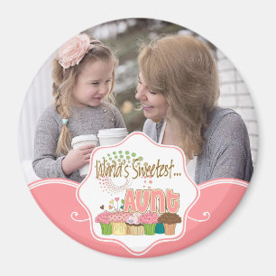 Geschenk des süßesten Tante Cupcake-Musters Magnet
