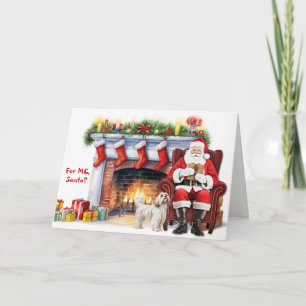 Geschenk des Weihnachtsmannes Havanese Hund Weihna Feiertagskarte