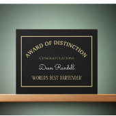 Geschenk! Die beste Barkeeper-Plaque der Welt Fotoplatte