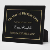 Geschenk! Die beste Barkeeper-Plaque der Welt Fotoplatte (Seite)