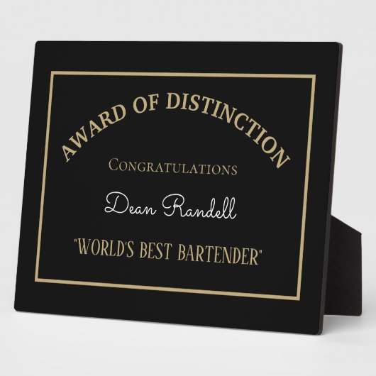 Geschenk! Die beste Barkeeper-Plaque der Welt Fotoplatte (Seite)