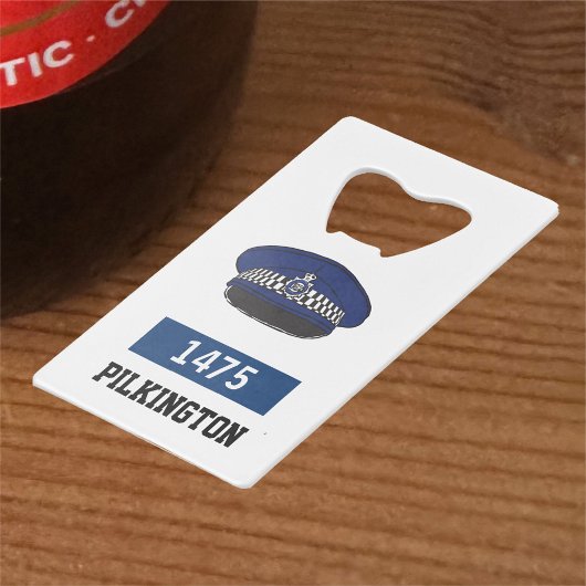 Geschenk eines Polizeibeamten. UK Police Flat Cap Geldbeutel Flaschenöffner